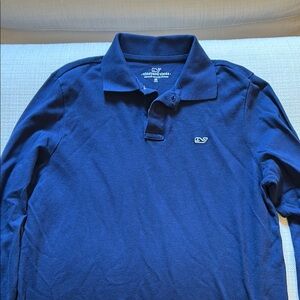 Vineyard Vines Blue long sleeve Polo Shirt, Boys Size M (12-14)